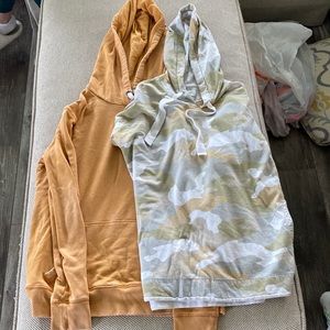 Aerie XS tunic hoodie sweatshirt and Aeropostale M tunic hoodie sweatshirt. GUC